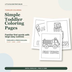 Simple Toddler Coloring Pages printable cover