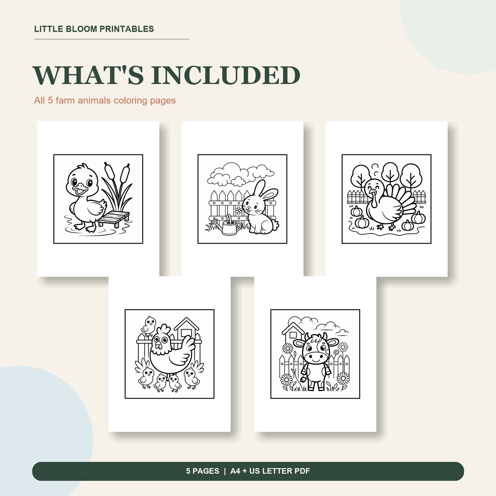 Free Farm Animals Coloring Pages - Image 2