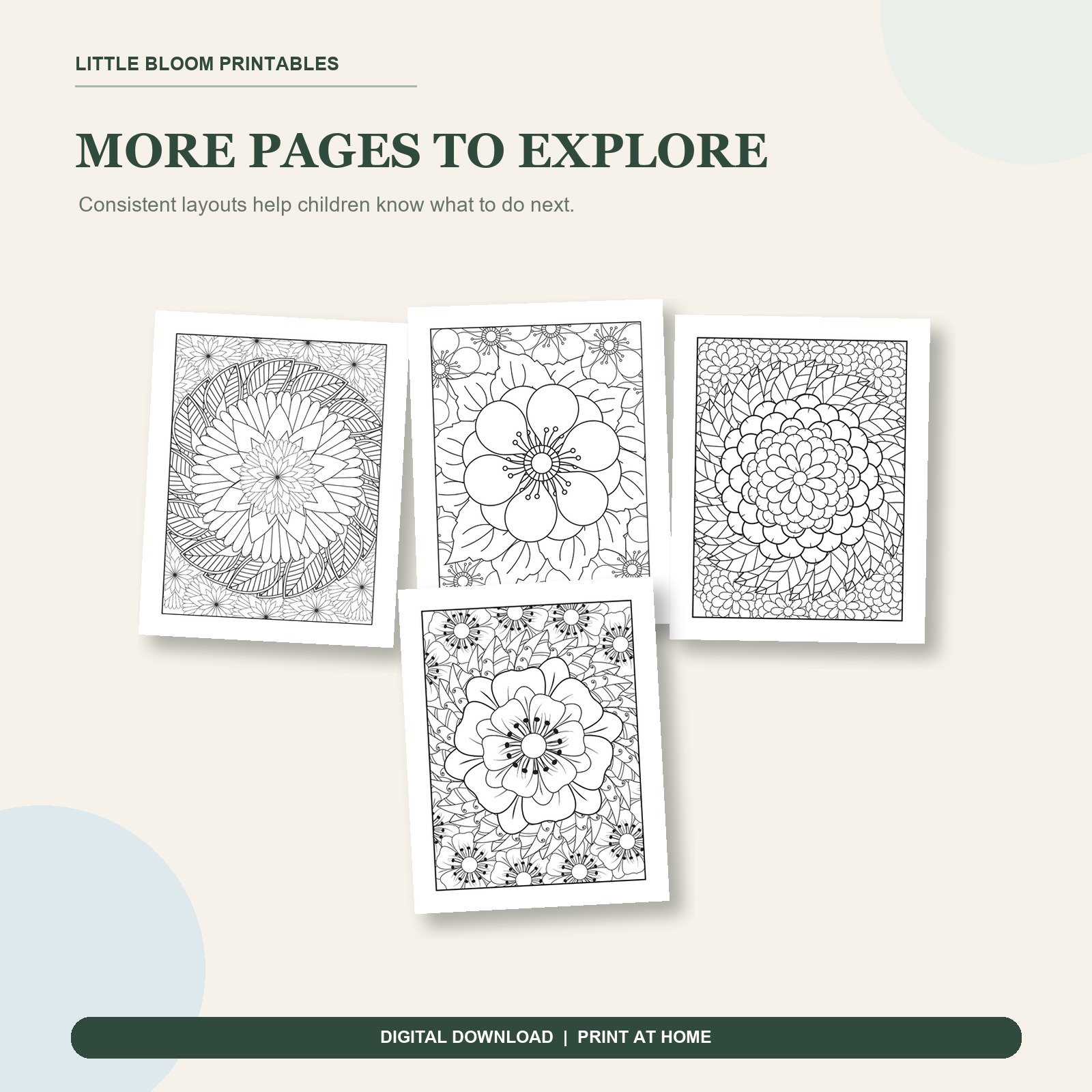 More worksheet previews from Floral Mandala Coloring Pages