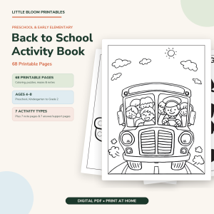 Back to School Activity Book - 68 Printable Kids Activities